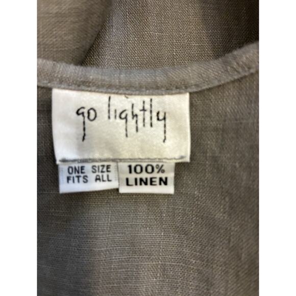 100% Linen Kimono Cardigan Gray Minimalist Oversized Womens Open Front USA OS - Picture 3 of 11